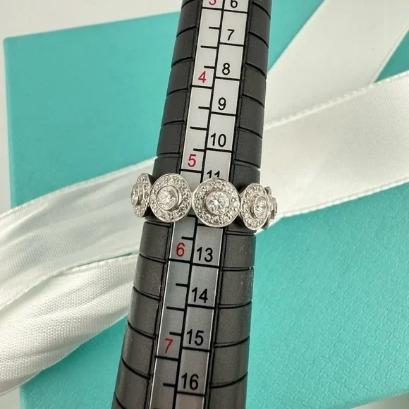 RARE Tiffany & Co. Platinum Diamond Circlet Eternity Band Ring - Picture 7 of 10